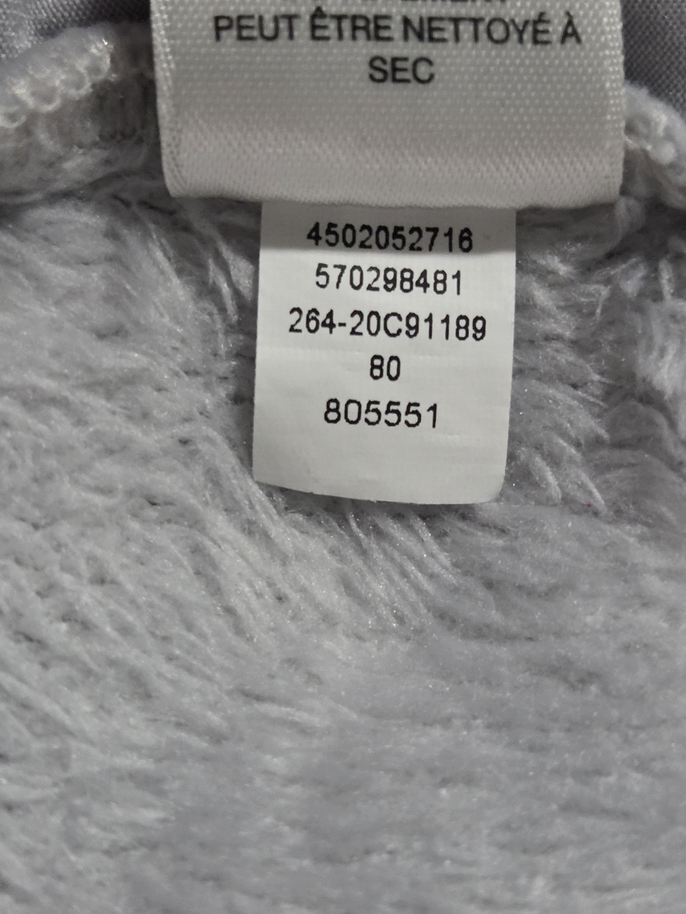 Weekends by Chico's Cozy Gray Embossed Floral Quarter Zip Fleece Tunic Sweatshir - Picture 10 of 10